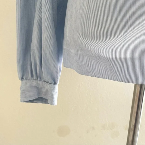 JH Chic Light Blue Puff Sleeve Button Down Blouse Small - Picture 3 of 12